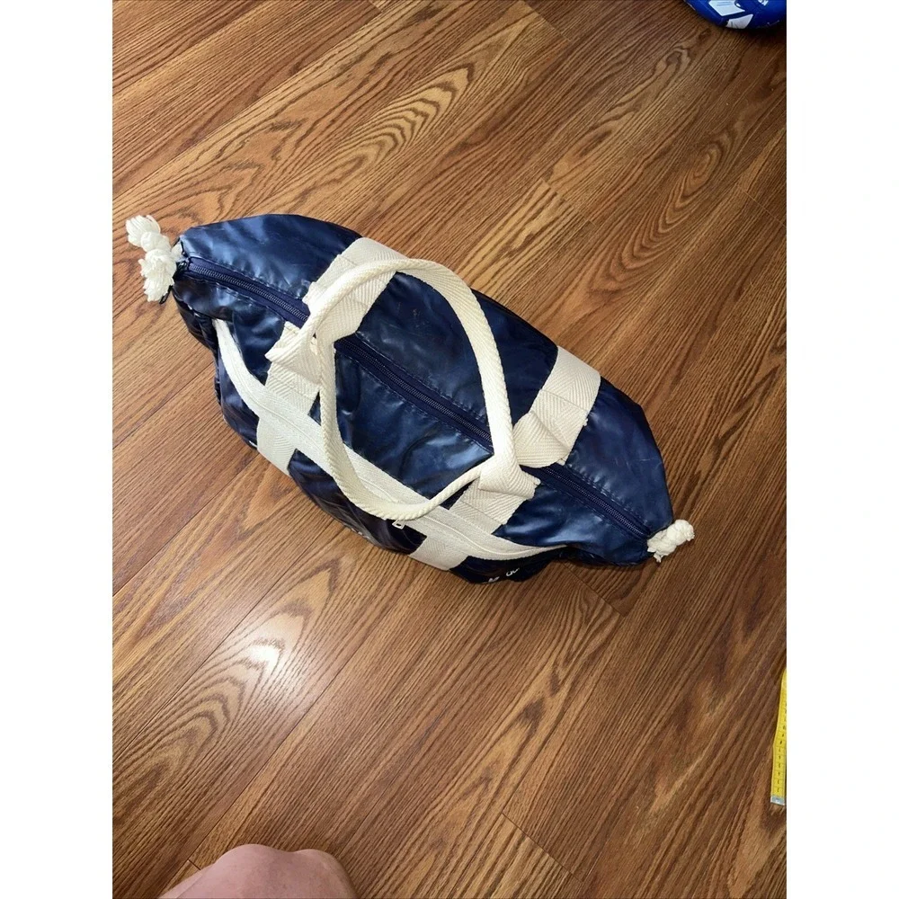 Vintage 70S / 80S Adidas Bag Shopper‎ Beach Bag Blue White 1.78Z